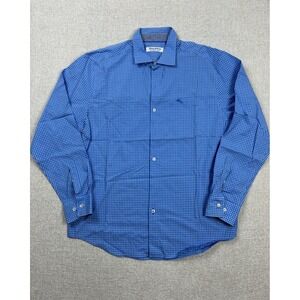 Tommy Bahama Mens Long Sleeve Button Up Dress Shirt Striped Size Large / L Blue